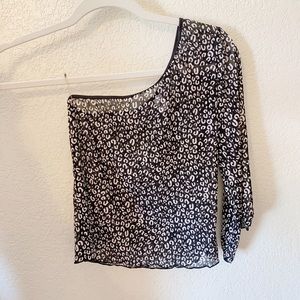 Vintage Mesh One Shoulder Crop Top